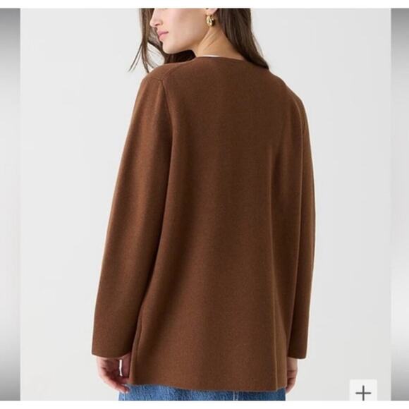 J. Crew Giselle Long Sleeve V-Neck Button-Front Sweater-Blazer Heather Walnut XS - Picture 12 of 12